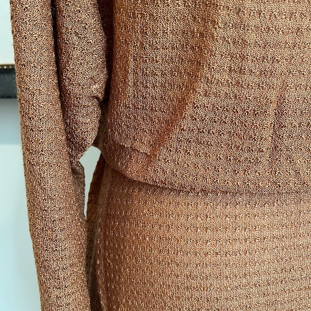 Outlander Vintage Dress Thin Knit Long Sleeve Made in Italy Medium Pumpkin Fall - Picture 14 of 15